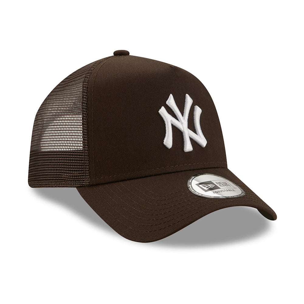Casquette Trucker A-Frame 9FORTY MLB League Essential New York Yankees marron foncé-blanc NEW ERA