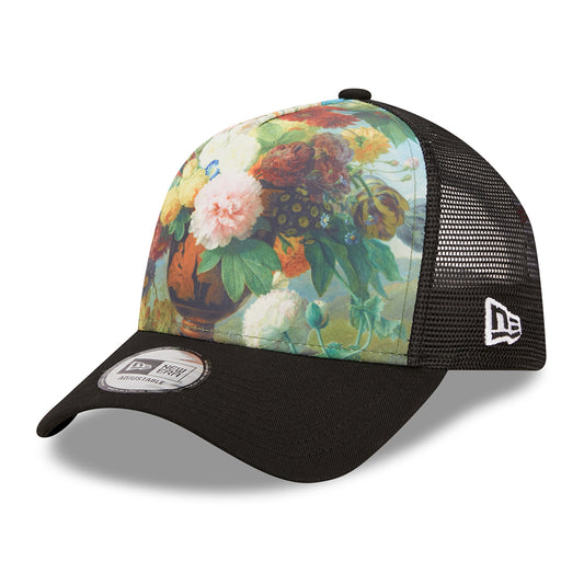 Casquette Trucker 9FORTY Le Louvre AOP A-Frame Jan Frans van Dael noir NEW ERA
