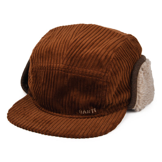 Casquette 5 Panel en Velours Côtelé Avec Protège-Oreilles Rayner rouille BARTS