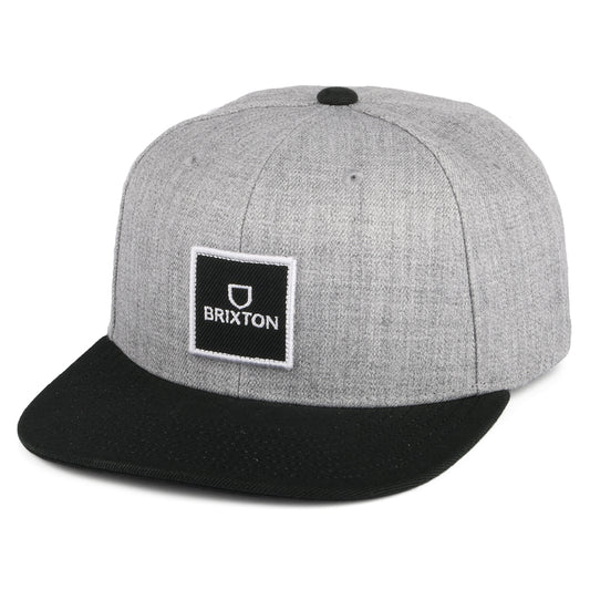 Casquette Snapback Alpha Square NetPlus MP gris chiné-noir BRIXTON