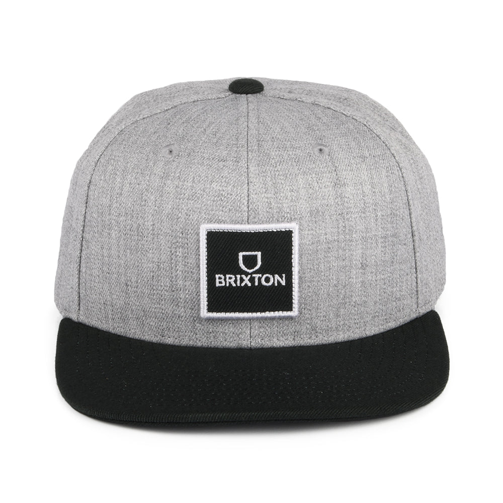 Casquette Snapback Alpha Square NetPlus MP gris chiné-noir BRIXTON