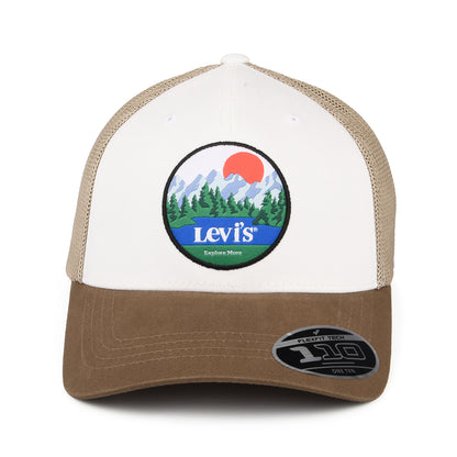 Casquette Trucker Flexfit avec Étiquette Vierge Graphic marron-blanc LEVI'S