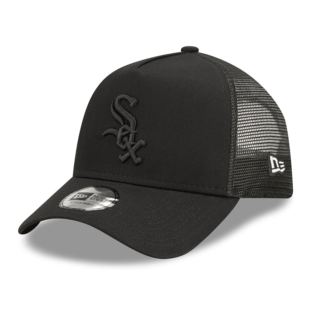 Casquette Trucker 9FORTY MLB Tonal Mesh Chicago White Sox noir sur noir NEW ERA