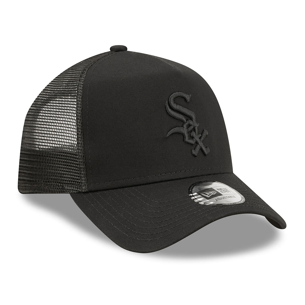 Casquette Trucker 9FORTY MLB Tonal Mesh Chicago White Sox noir sur noir NEW ERA