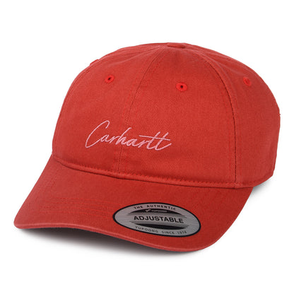 Casquette en Coton Sergé Delray rouge délavé CARHARTT WIP