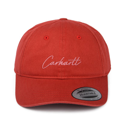 Casquette en Coton Sergé Delray rouge délavé CARHARTT WIP