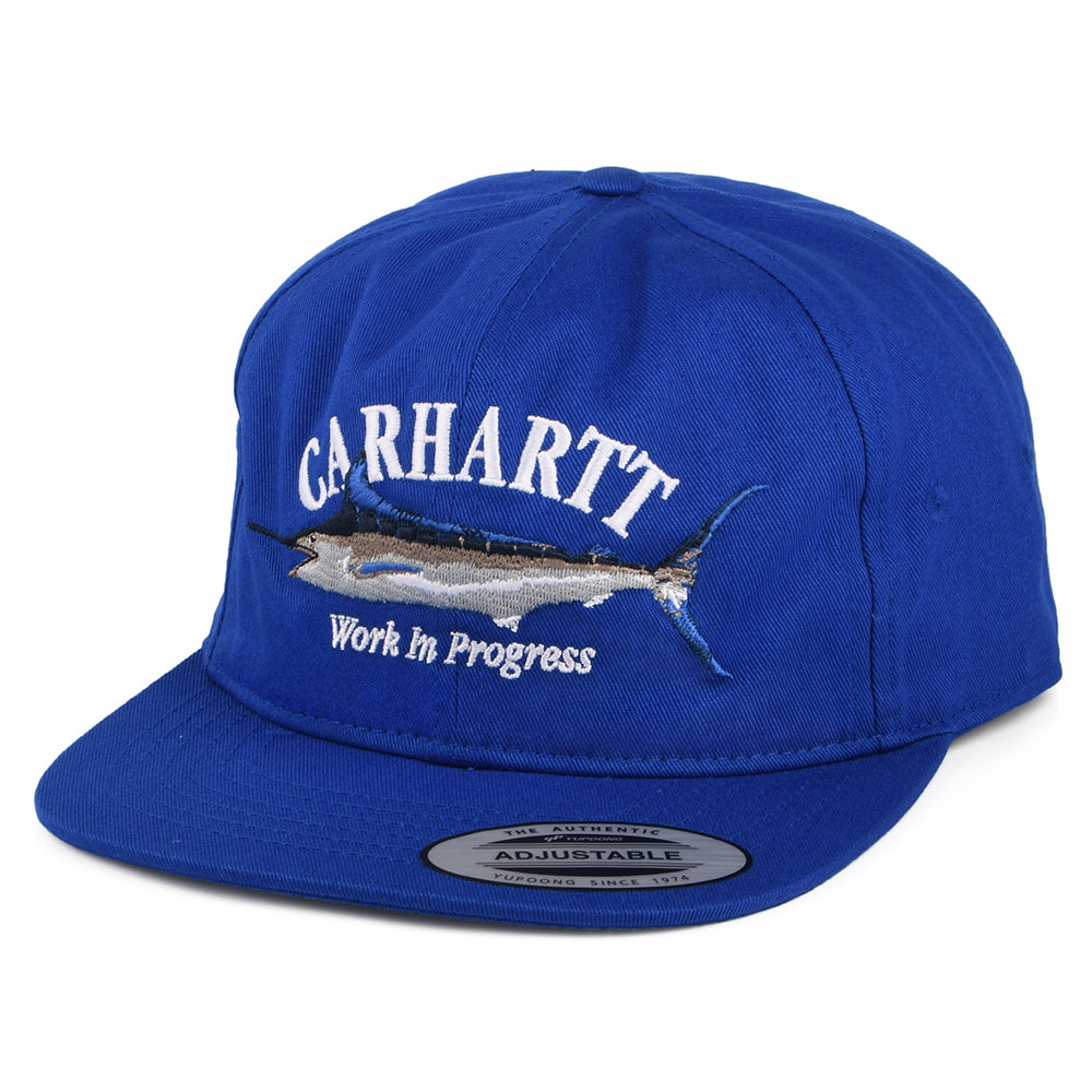Casquette à Visière Plate en Coton Sergé Marlin bleu CARHARTT WIP