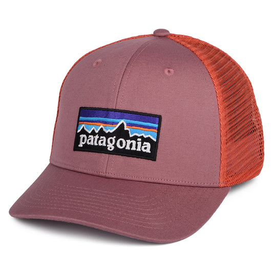 Casquette Trucker en Coton Bio P-6 Logo mauve-corail PATAGONIA