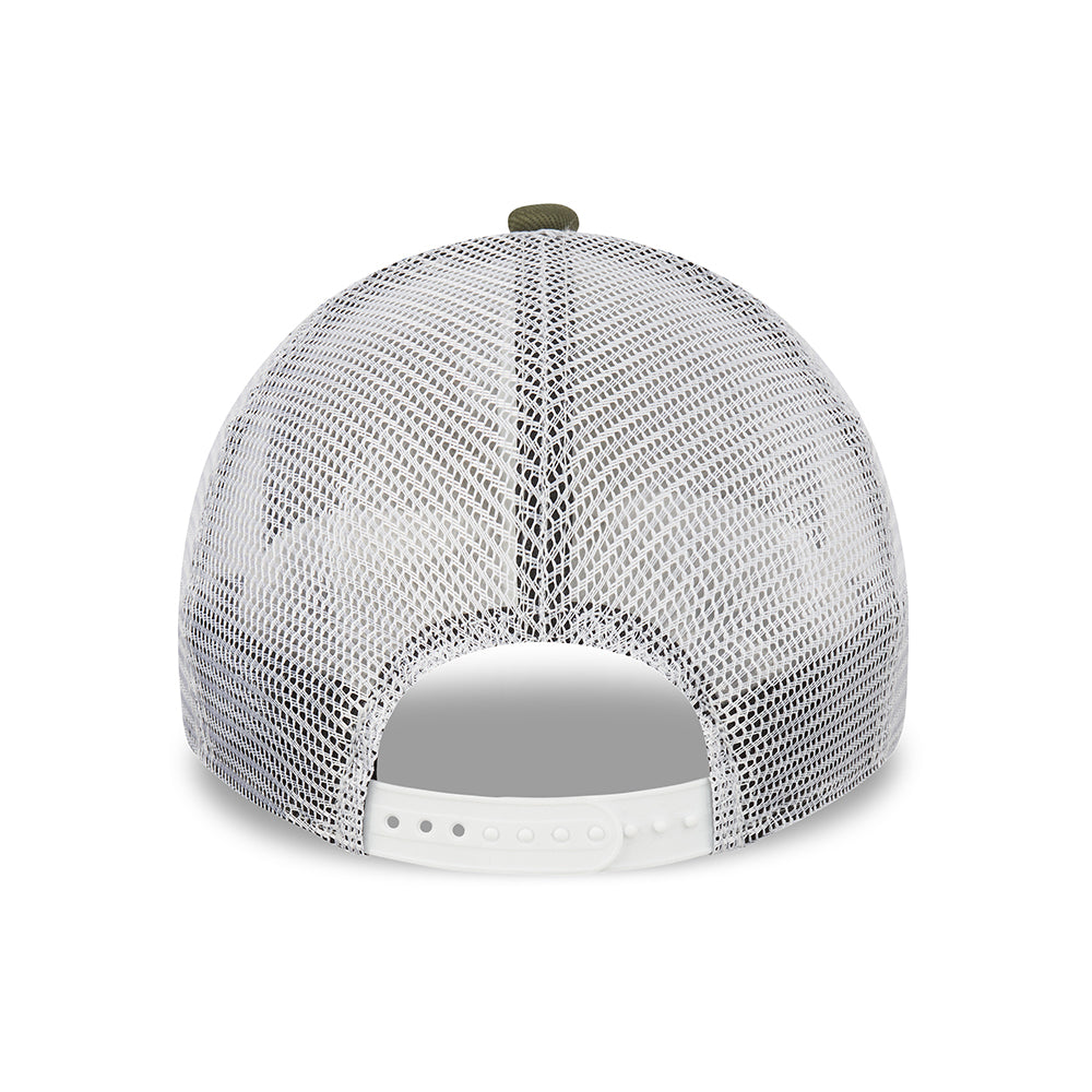 Casquette Trucker A-Frame MLB NY Yankees olive-blanc NEW ERA