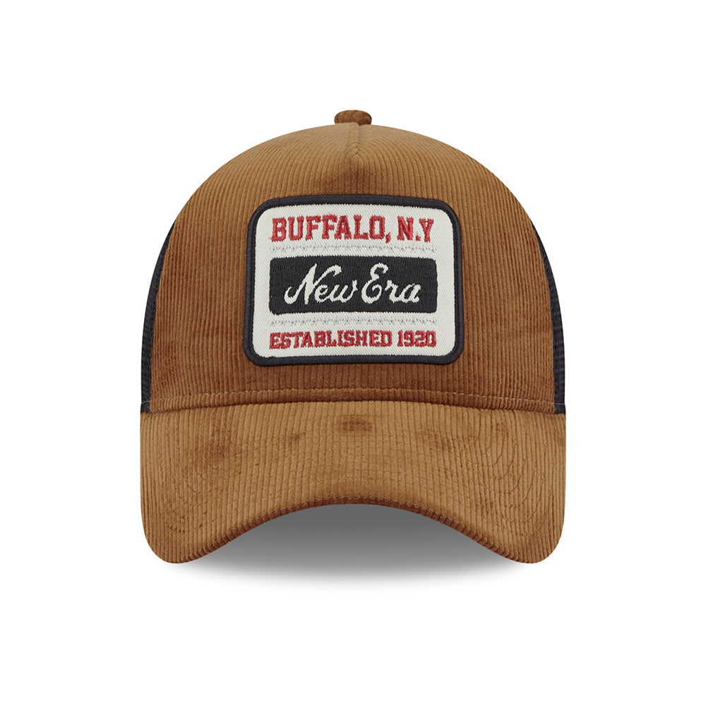 Casquette Trucker A-Frame en Velours Côtelé toffee-noir NEW ERA