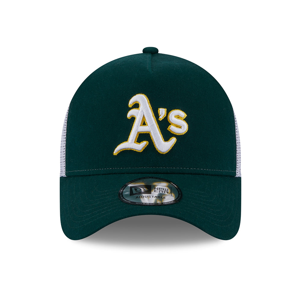Casquette Trucker A-Frame MLB Team Script Oakland Athletics vert foncé-blanc NEW ERA