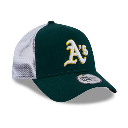Casquette Trucker A-Frame MLB Team Script Oakland Athletics vert foncé-blanc NEW ERA