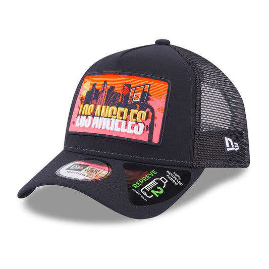 Casquette Trucker A-Frame License Plate Los Angeles bleu marine NEW ERA