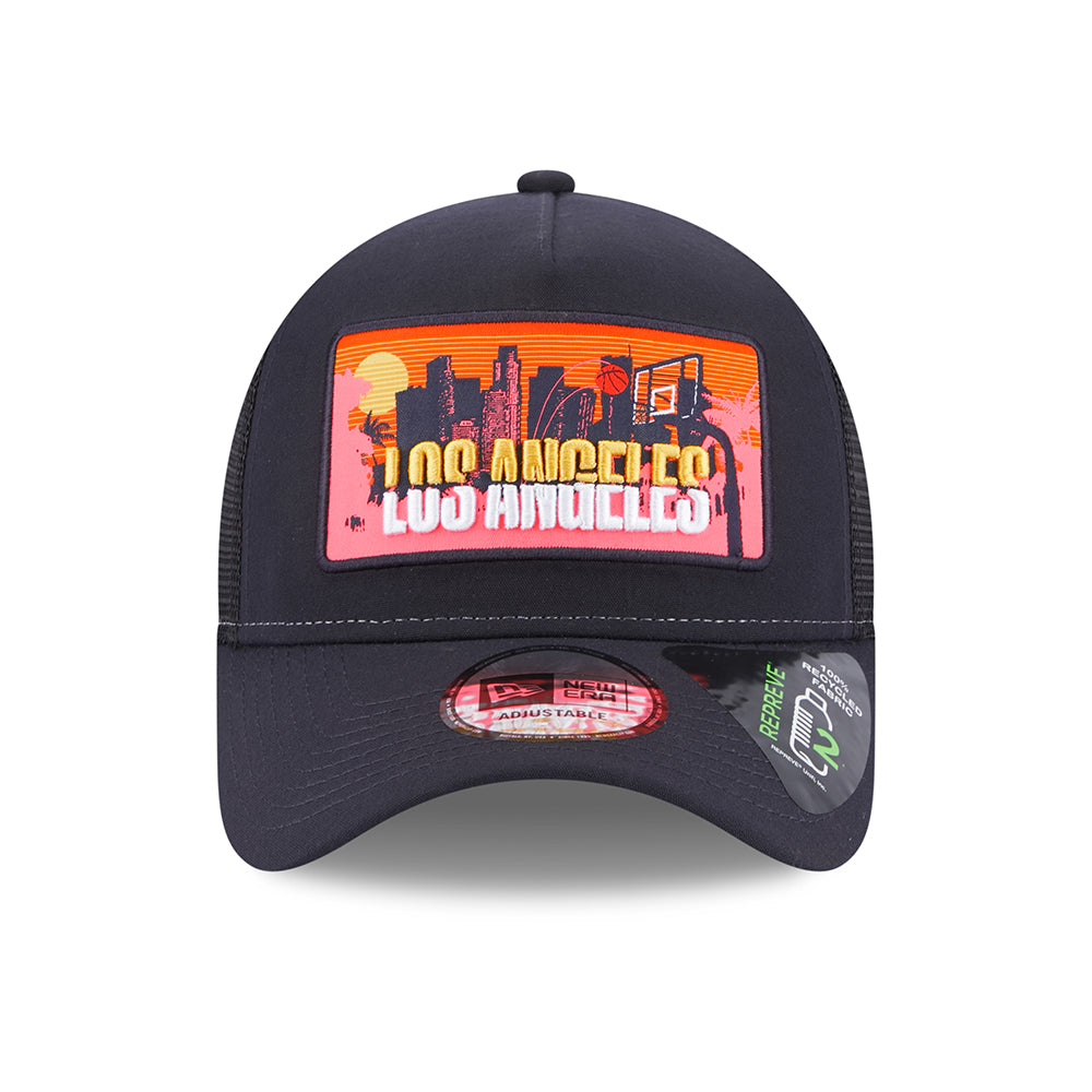 Casquette Trucker A-Frame License Plate Los Angeles bleu marine NEW ERA