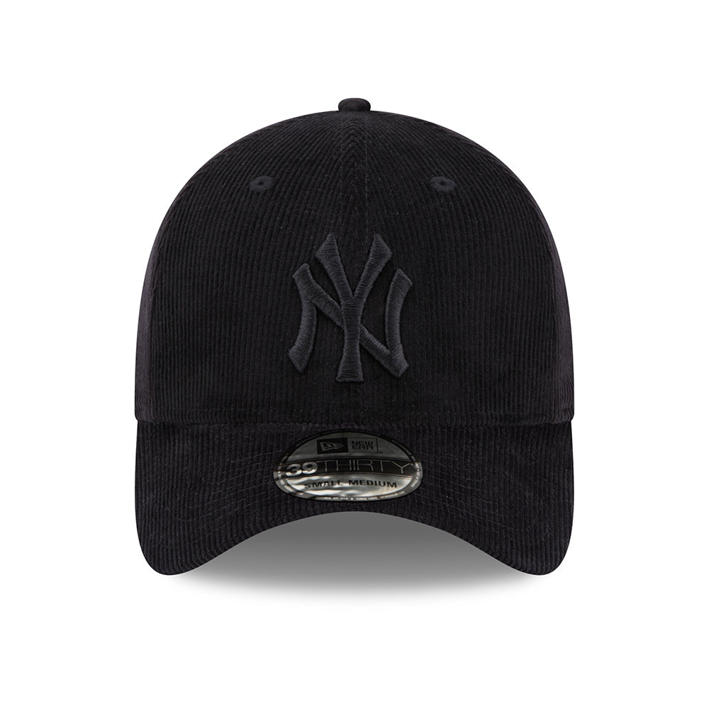 Casquette 39THIRTY MLB Cord II New York Yankees noir sur noir NEW ERA