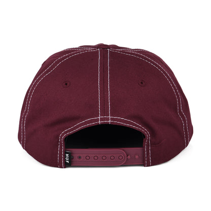 Casquette Snapback Non Structurée Triple Triangle groseille-blanc HUF
