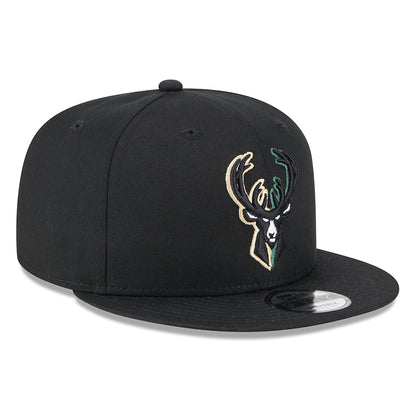 Casquette Snapback 9FIFTY NBA Split Logo Milwaukee Bucks noir NEW ERA