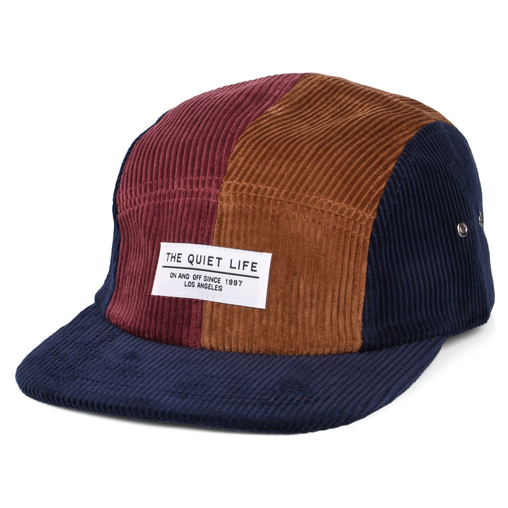 Casquette 5 Panel en Velours Grosse Côtes Contraste bleu marine-marron THE QUIET LIFE