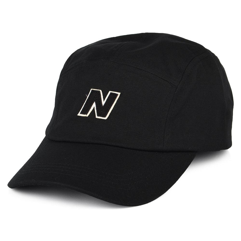 Casquette 5 Panel Block N en Coton Sergé noir NEW BALANCE