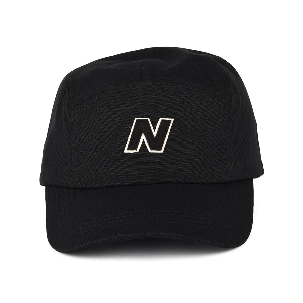 Casquette 5 Panel Block N en Coton Sergé noir NEW BALANCE