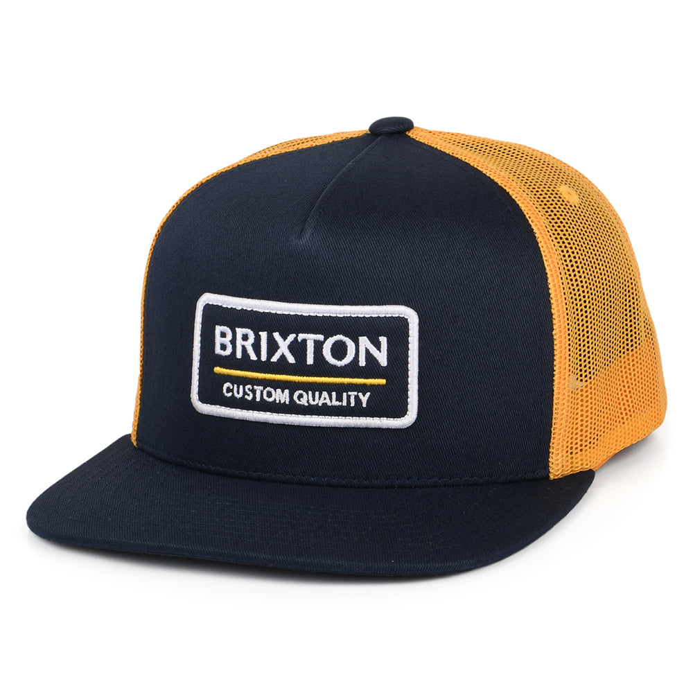 Casquette Trucker Palmer Proper MP bleu marine délavé-jaune BRIXTON