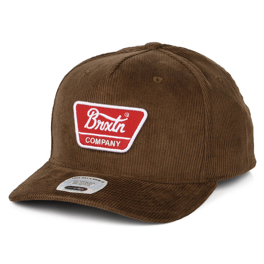 Casquette Snapback en Velours Côtelé Linwood C NetPLus MP marron-rouge BRIXTON