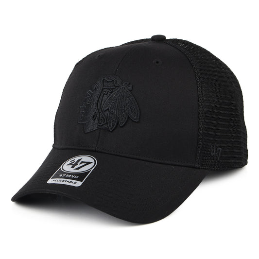 Casquette Trucker NHL Branson MVP Chicago Blackhawks noir sur noir 47 BRAND