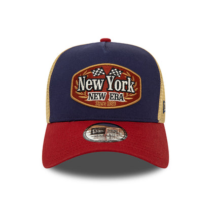 Casquette Trucker NE Patch A-Frame bleu marine-rouge NEW ERA