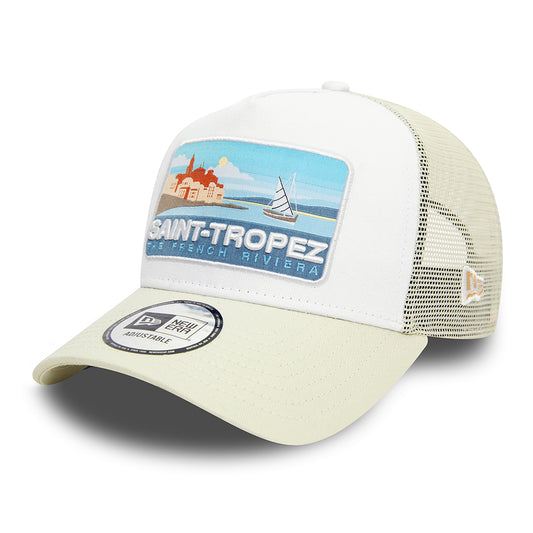 Casquette Trucker A-Frame NE Summer Saint-Tropez blanc-blanc cassé NEW ERA