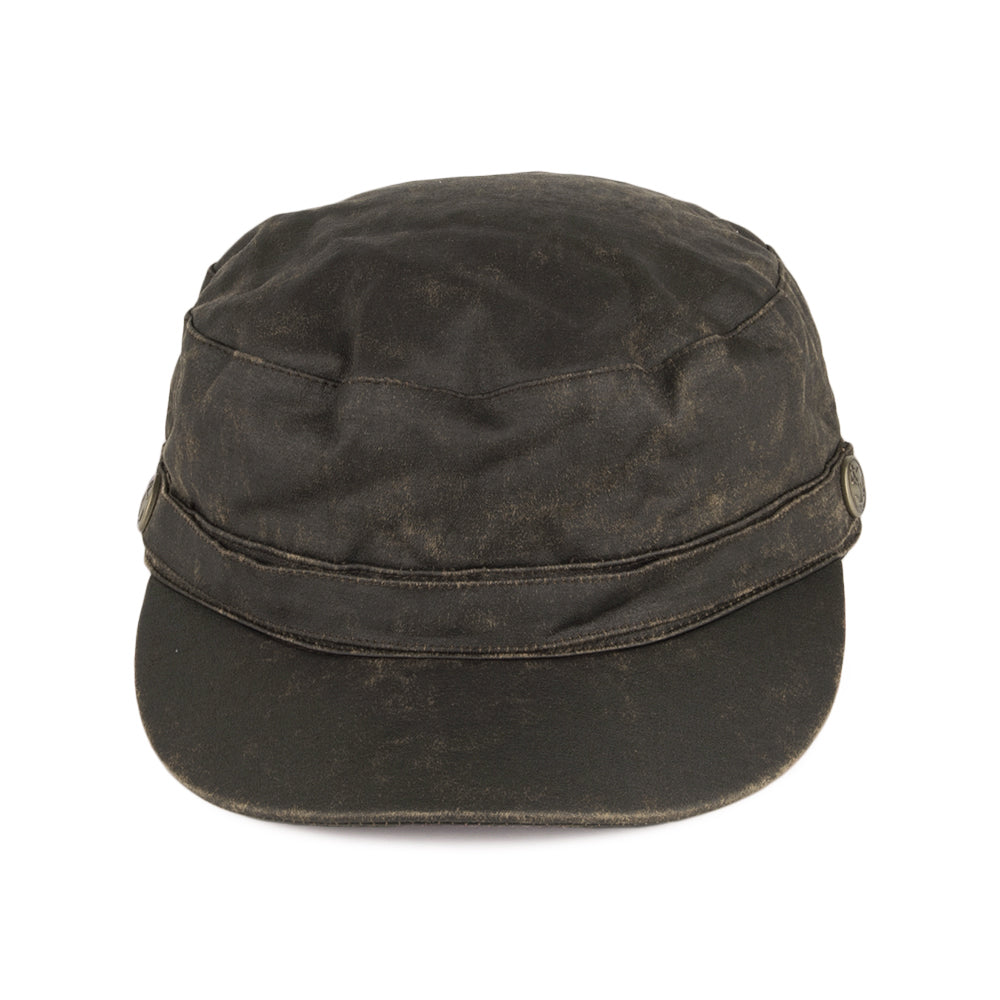 Casquette Militaire en Coton à Effet Usé marron JAXON & JAMES