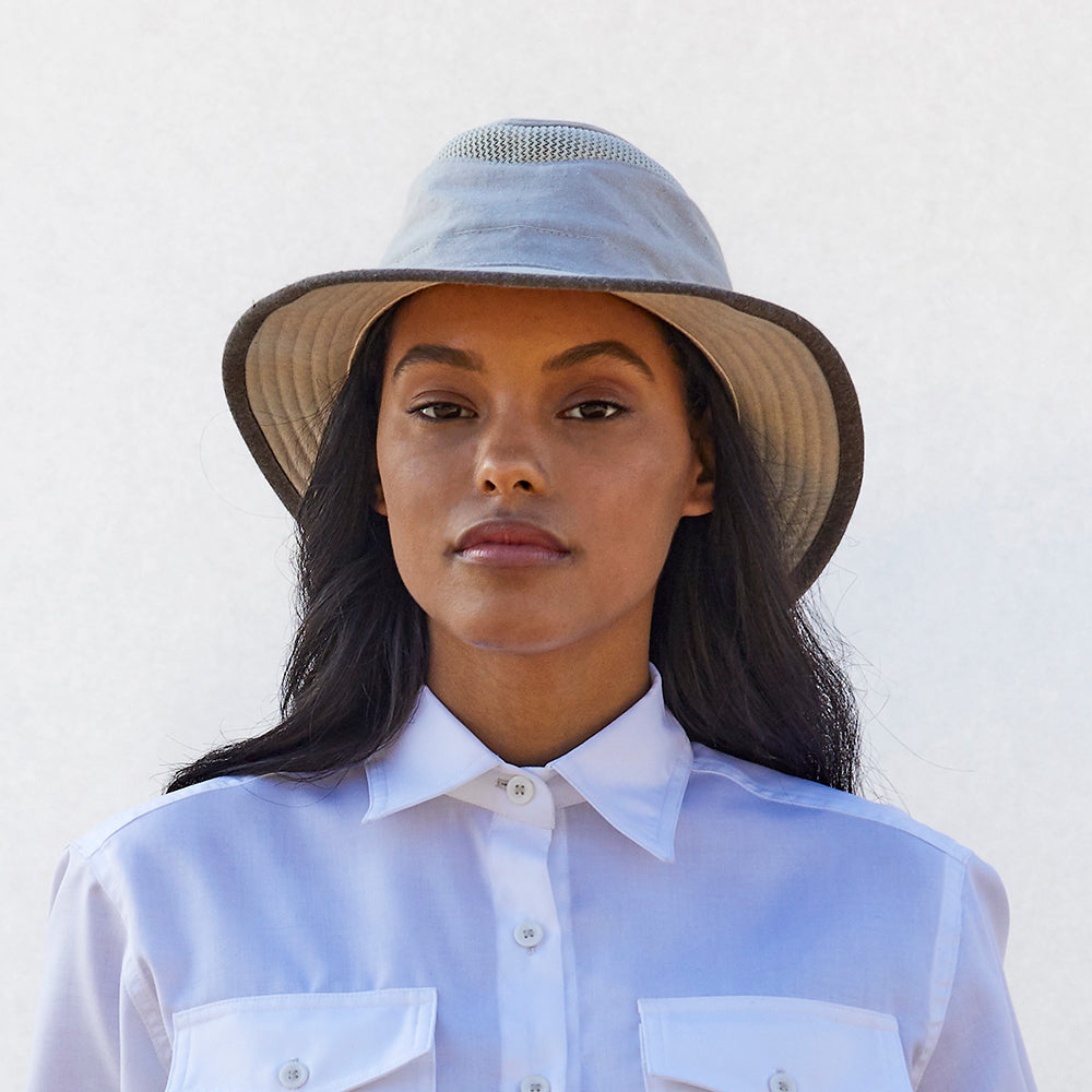 Chapeau Été Pliable En Coton Et Chanvre TMH55 Mash Up sable-marron TILLEY
