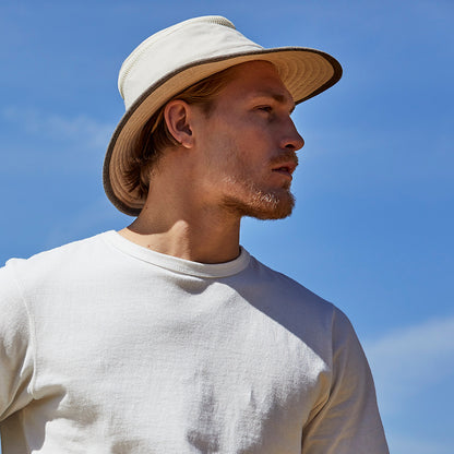 Chapeau Été Pliable En Coton Et Chanvre TMH55 Mash Up sable-marron TILLEY