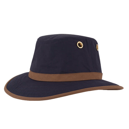 Chapeau Australien en Coton Ciré TWC7 bleu marine-beige sable TILLEY