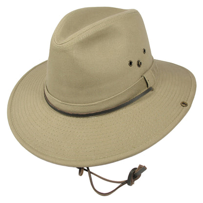 Chapeau Australien en Coton avec Jugulaire khaki DORFMAN PACIFIC
