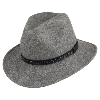 Chapeau Fedora Laine Feutrée Hydrofuge TWF1 Montana mélange de gris TILLEY