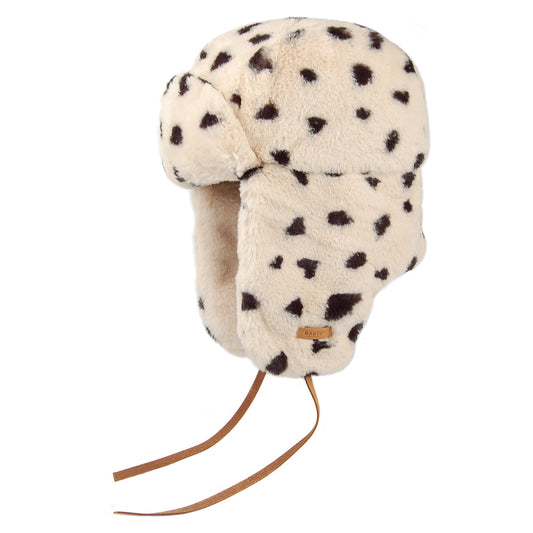Chapka en Fausse Fourrure Dalmatien Lucerne Bomber crème-noir BARTS