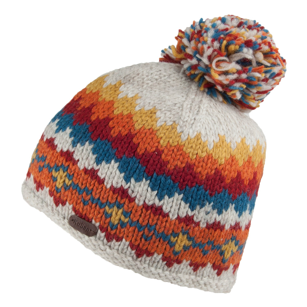 Bonnet à Pompon Court multicolore KUSAN