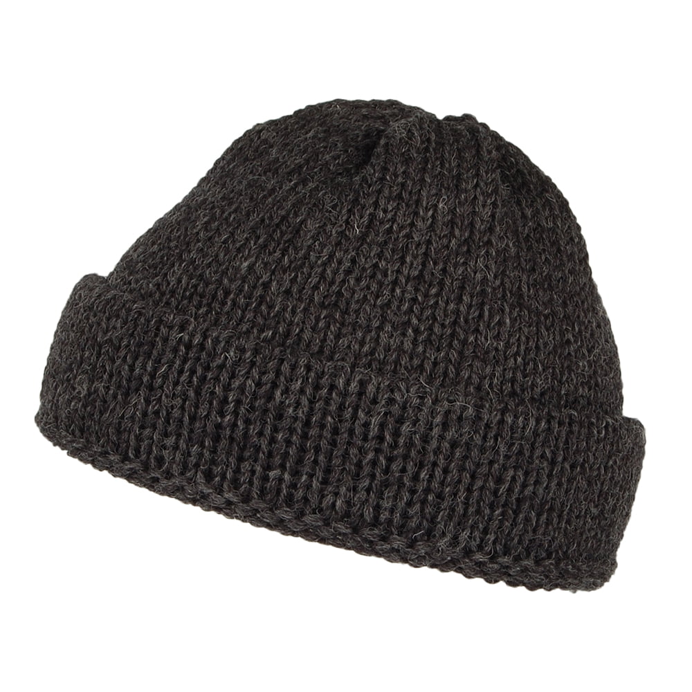 Bonnet Marin Court en Laine Anglaise anthracite HIGHLAND 2000