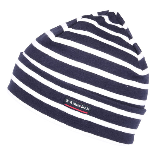 Bonnet en Coton Interlock à Rayures Treguier bleu marine-blanc ARMOR LUX