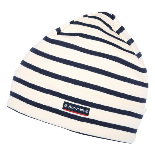 Bonnet en Coton Interlock à Rayures Treguier naturel-bleu marine ARMOR LUX