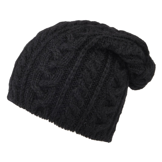 Bonnet Long en Laine d'Alpaga Super Douce noir HIGHLAND 2000
