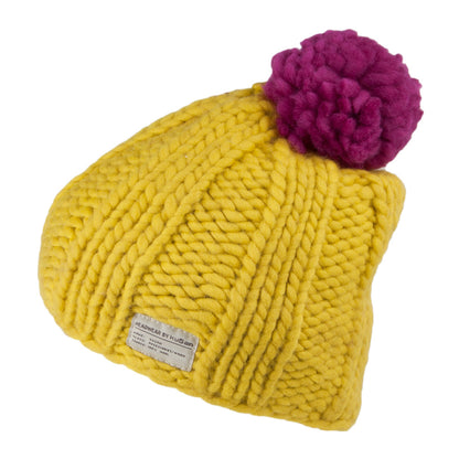 Bonnet à Pompon Multi Pom jaune KUSAN