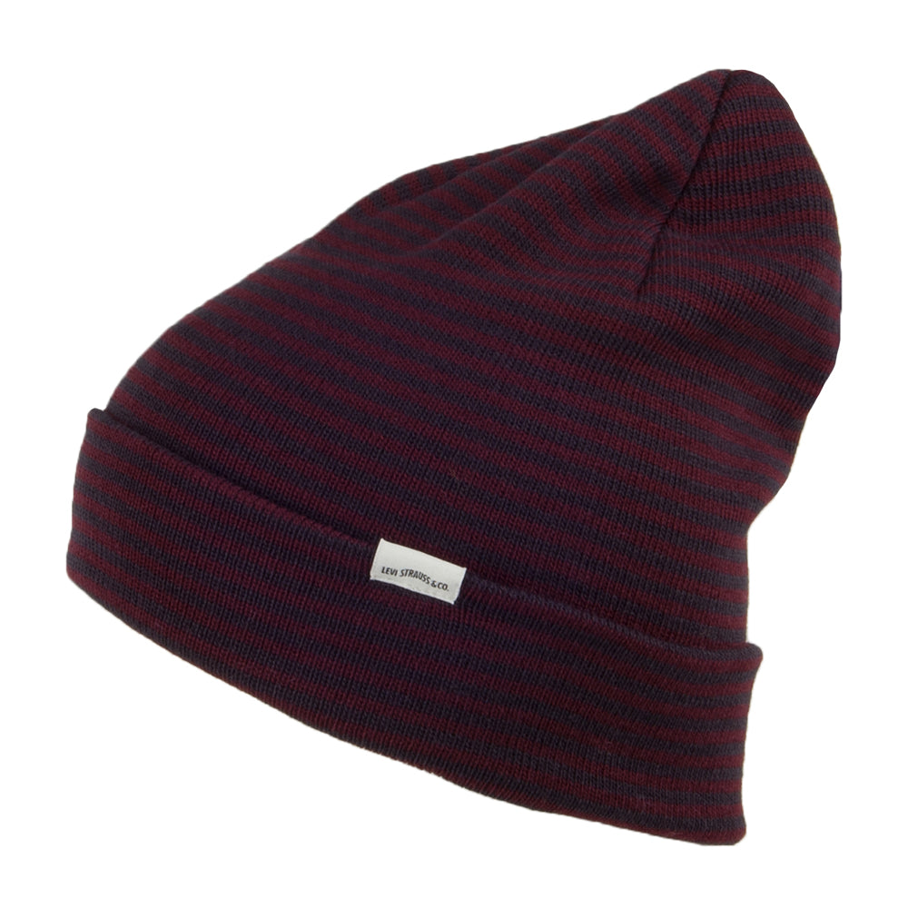 Bonnet Stripe bordeaux-bleu marine LEVI'S