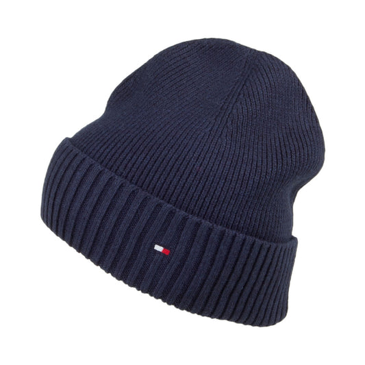 Bonnet en Cotton et Cachemire Pima Essential Flag bleu marine TOMMY HILFIGER