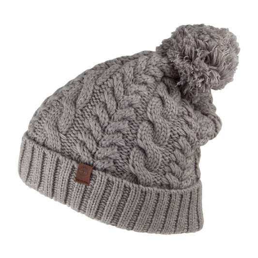 Bonnet à Pompon et Torsades Watch Cap gris clair TIMBERLAND
