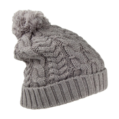 Bonnet à Pompon et Torsades Watch Cap gris clair TIMBERLAND