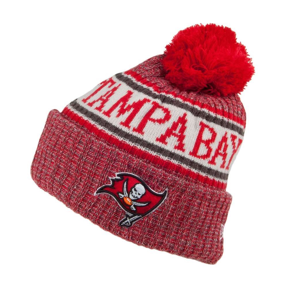 Bonnet à Pompon Sideline Knit Tampa Bay Buccaneers rouge-noir NEW ERA