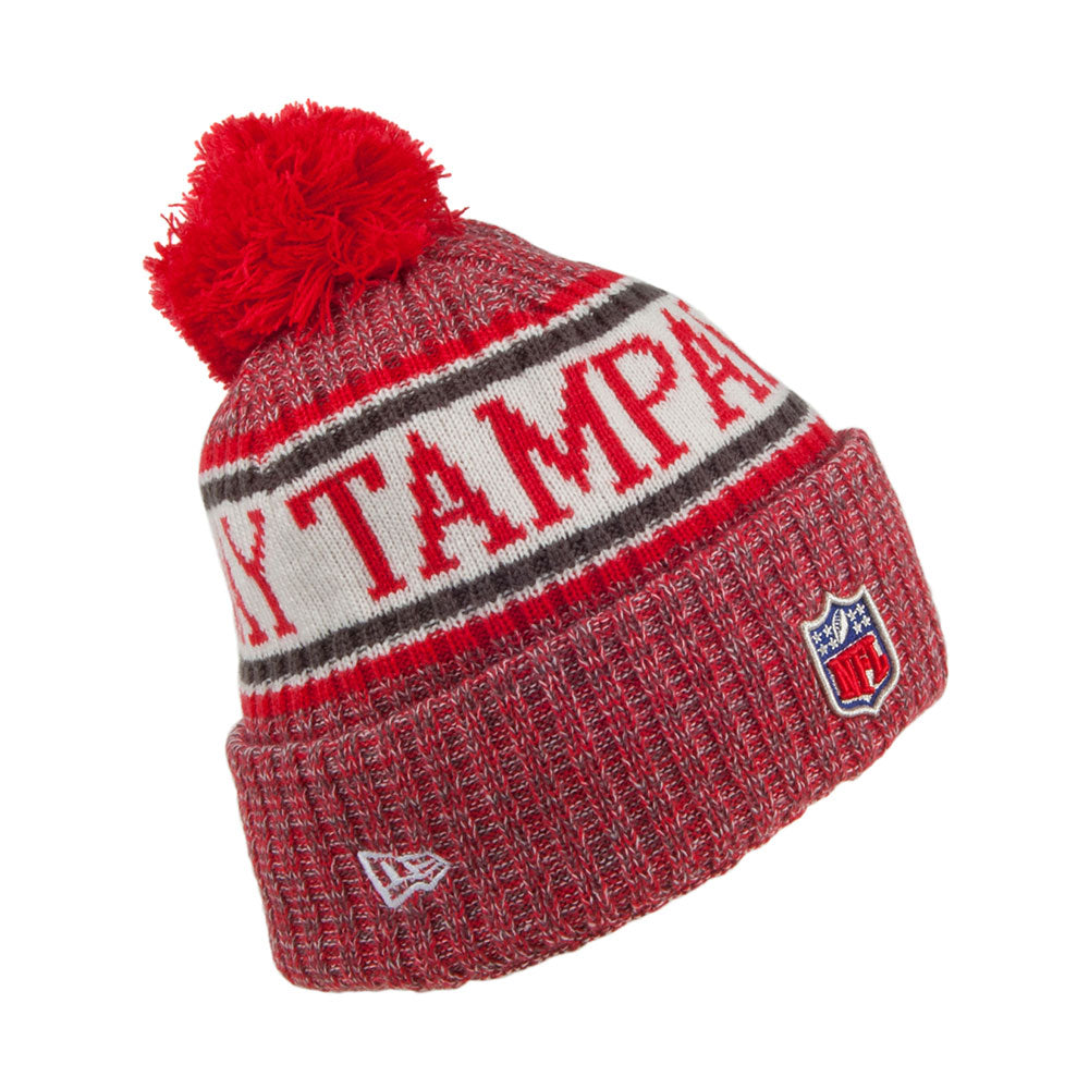 Bonnet à Pompon Sideline Knit Tampa Bay Buccaneers rouge-noir NEW ERA
