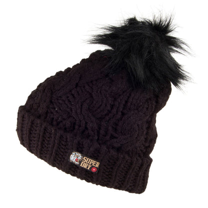 Bonnet à Pompon Chic Regal noir SUPERDRY
