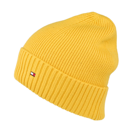 Bonnet en Cotton et Cachemire Pima Essential Flag moutarde TOMMY HILFIGER
